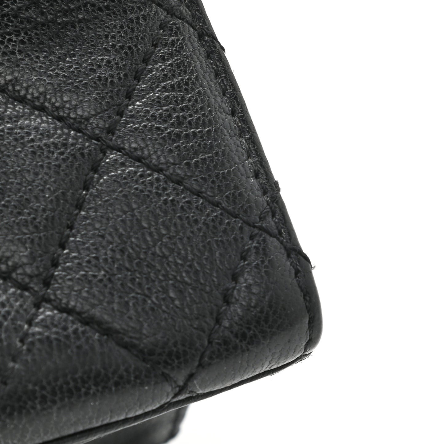 Goatskin Quilted Rita Flap Black