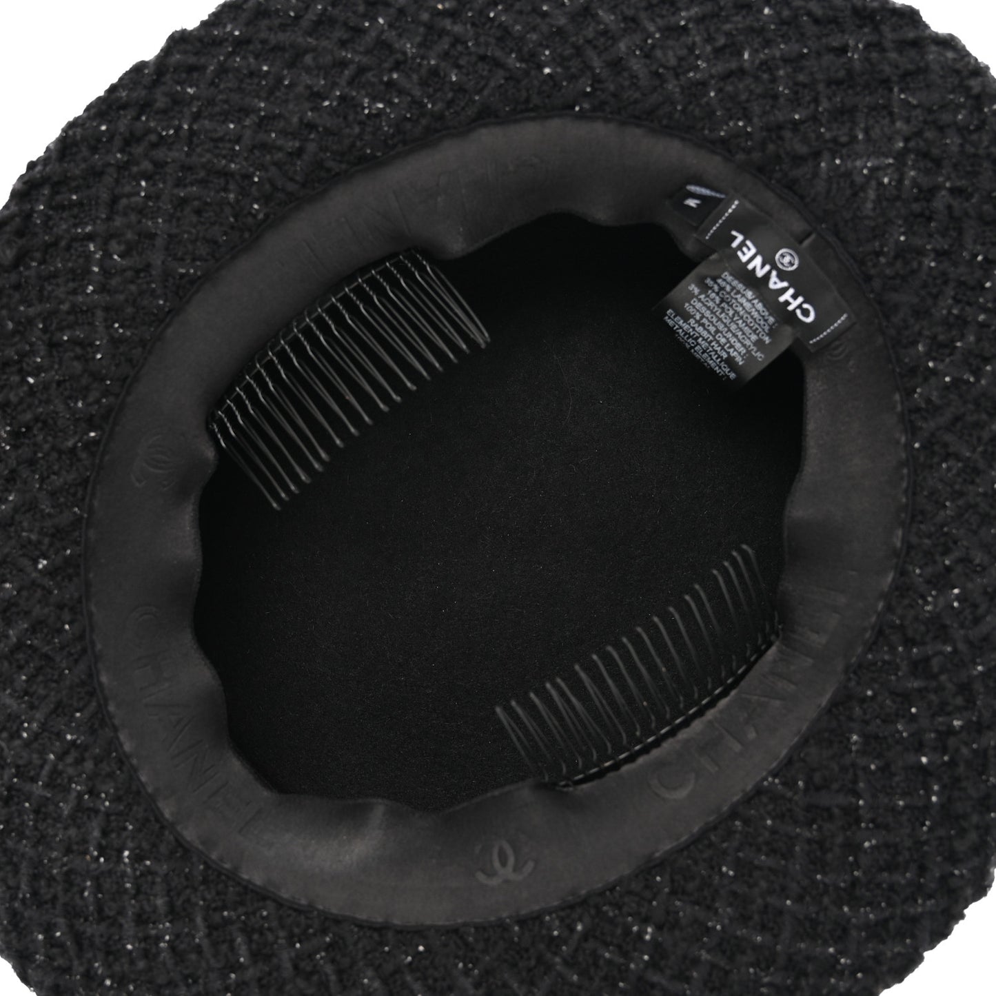 Tweed Boat Hat M Black
