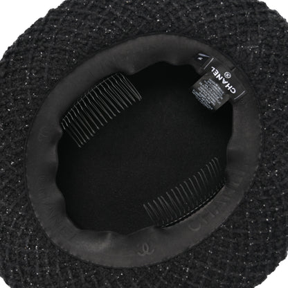 Chanel Tweed Boat Hat M Black 6 of 7