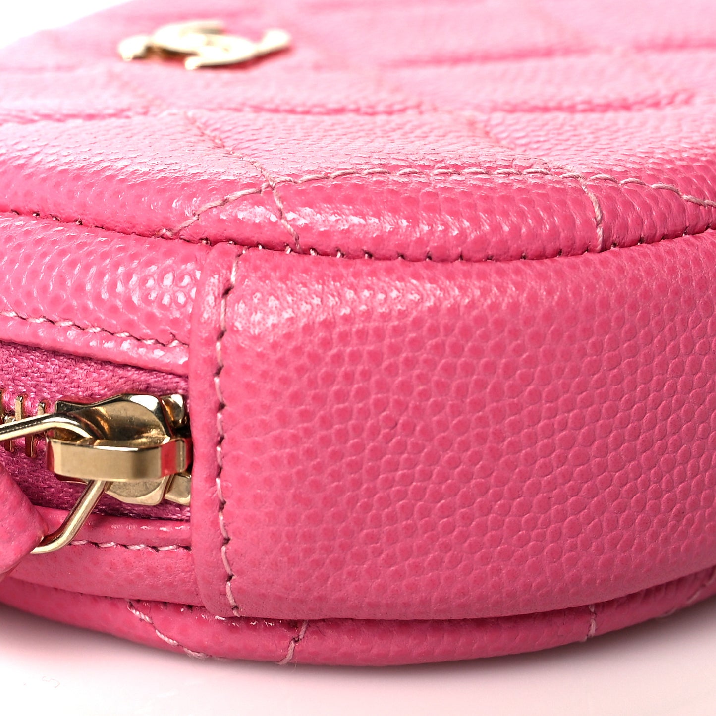 Caviar Quilted Zip Around Classic Coin Purse Pink