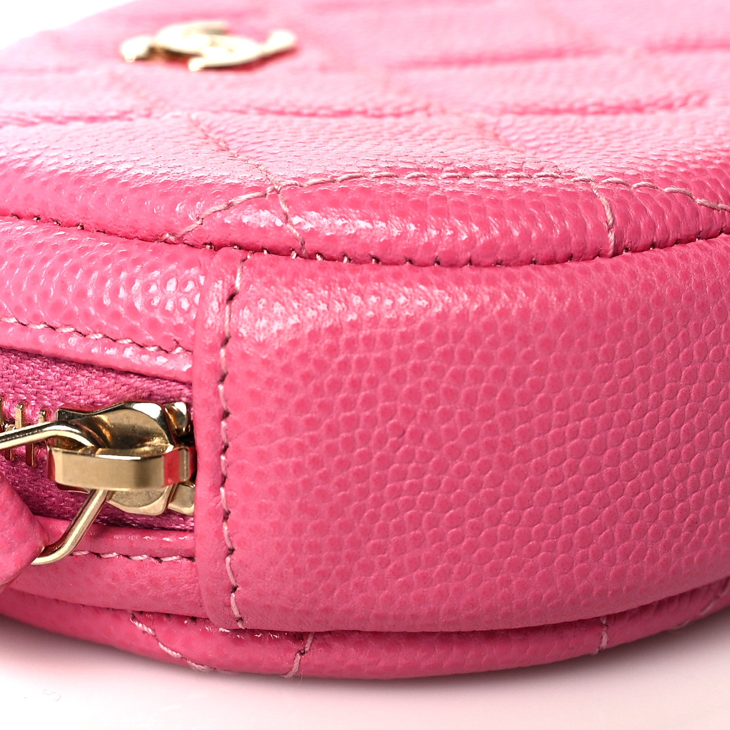 Chanel Caviar Quilted Zip Around Classic Coin Purse Pink 10 of 11