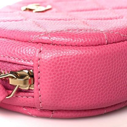 Chanel Caviar Quilted Zip Around Classic Coin Purse Pink 10 of 11