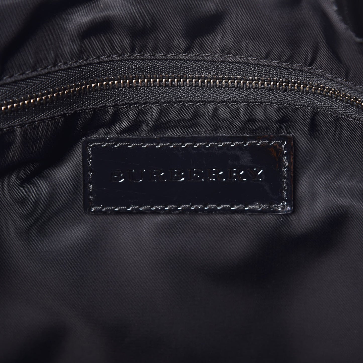 Patent Smoked Check Quilted Beaton Black
