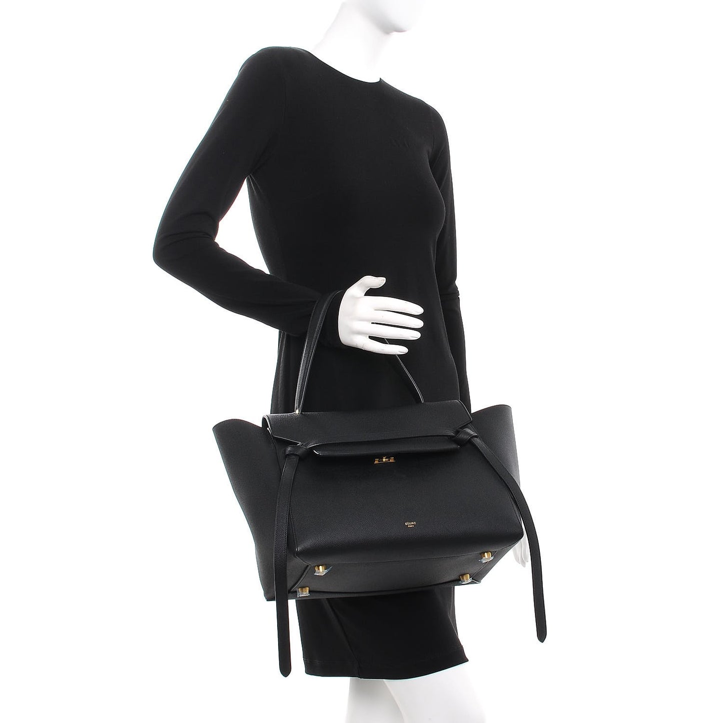 Grained Calfskin Small Belt Bag Black