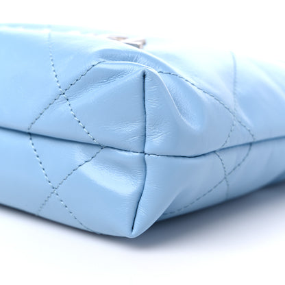 Chanel Shiny Calfskin Quilted Mini Chanel 22 Light Blue 9 of 9