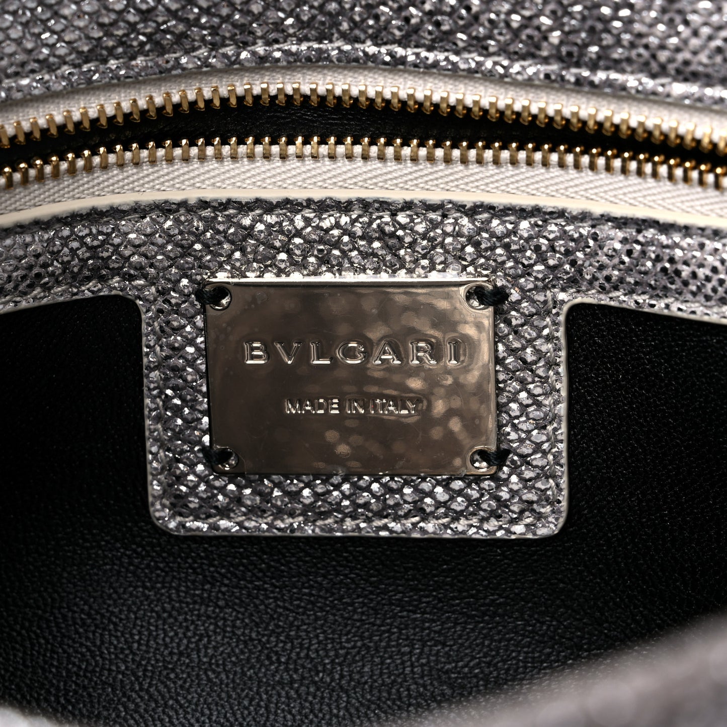 Shiny Karung Matelasse Mini Serpenti Cabochon Crossbody Silver
