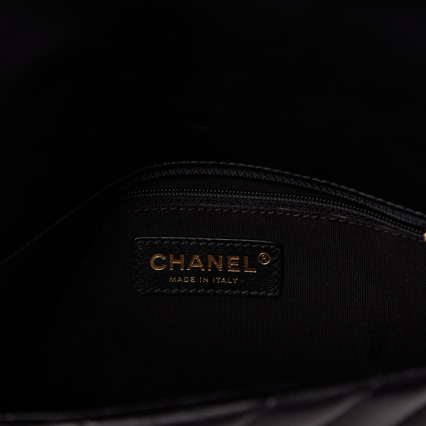 Lambskin Chevron Quilted Chain Around Mini Rectangular Flap Black