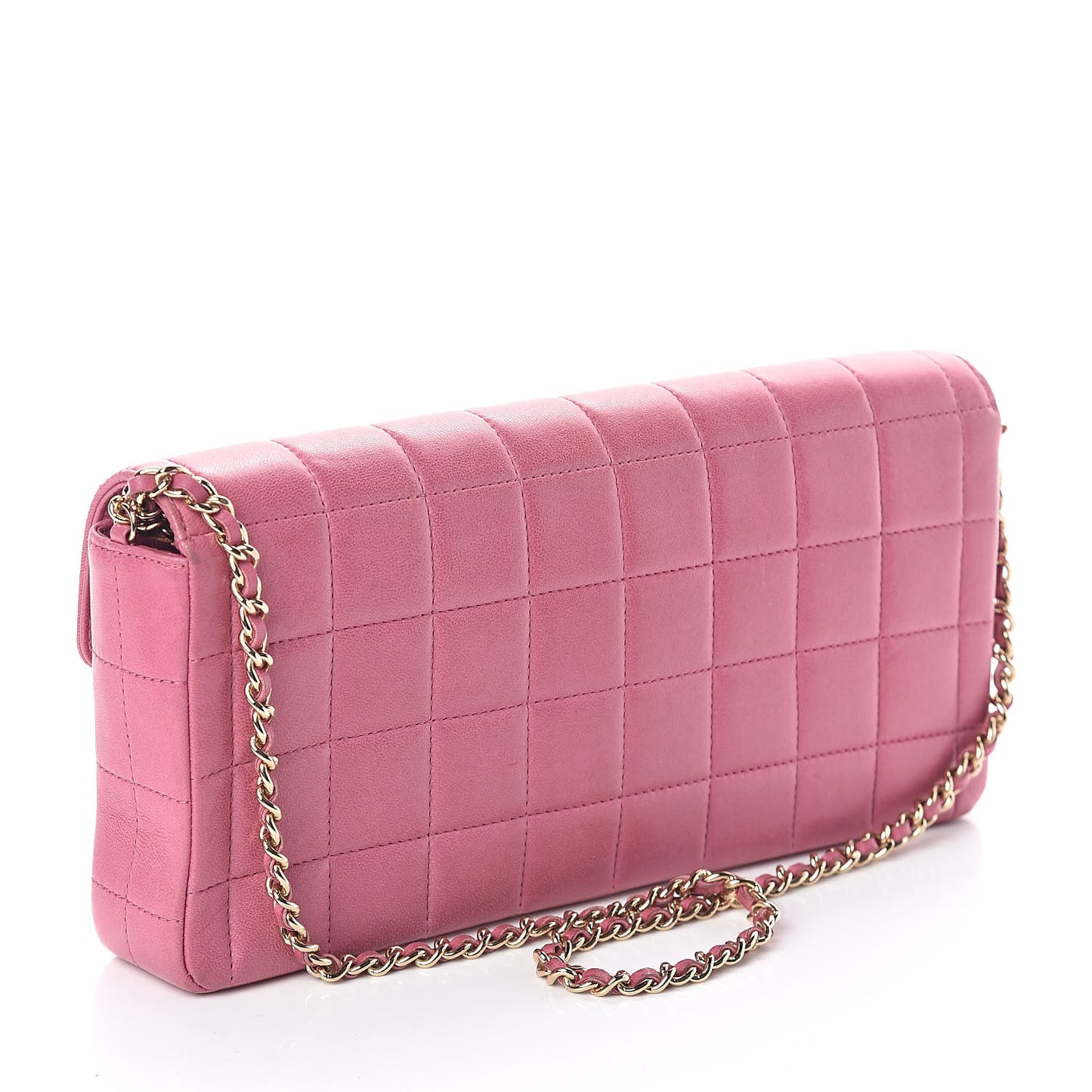 Lambskin East West Chocolate Bar Flap Pink