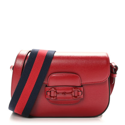 Gucci Azalea Calfskin Web Monochrome Horsebit 1955 Shoulder Bag New Cherry Red 1 of 9