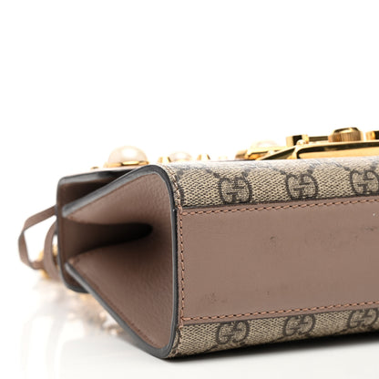 Gucci GG Supreme Monogram Studded Small Padlock Shoulder Bag Porcelain Rose 8 of 10