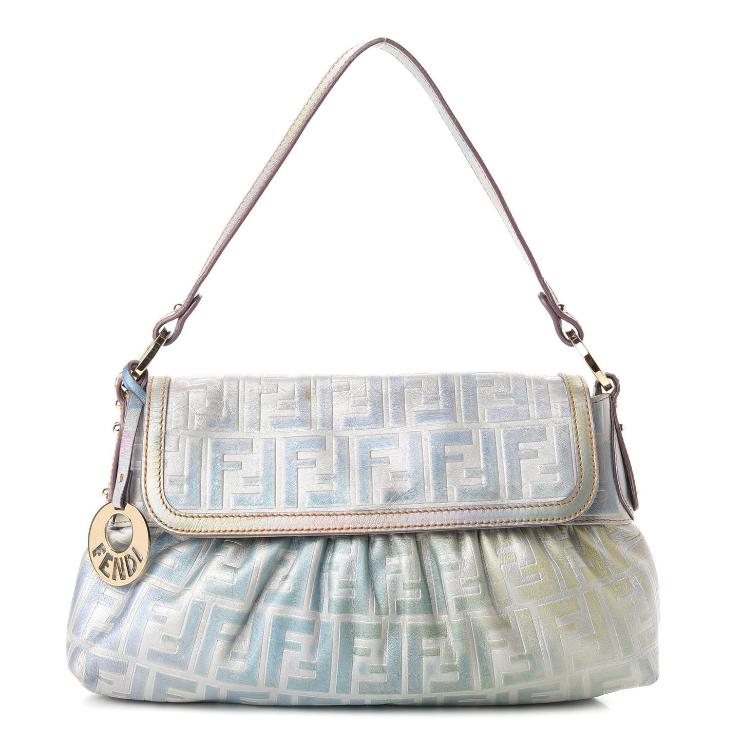 Vitello FF SFumato Embossed Small Chef Shoulder Bag Multicolor
