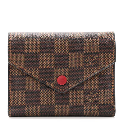 Louis Vuitton Damier Ebene Victorine Wallet Red 1 of 10