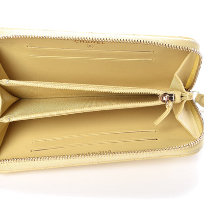 Chanel Lambskin Quilted Small Zip Around Wallet Yellow 5 of 13
