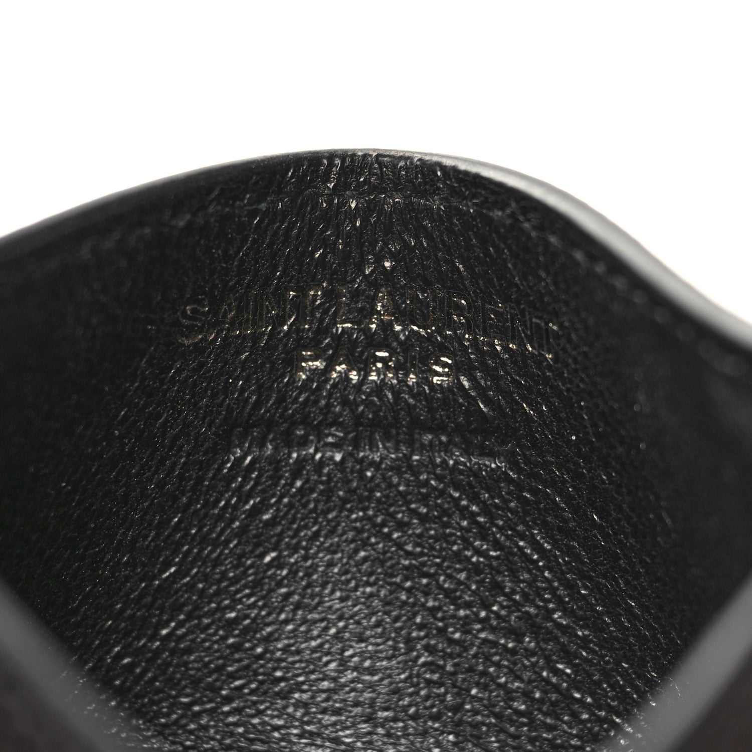 Saint Laurent Grain De Poudre Matelasse Chevron Monochrome Monogram Credit Card Case Black 6 of 7