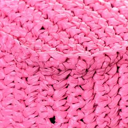 Saint Laurent Raffia Calfskin Monogram Medium Niki Chain Satchel Bright Pink 12 of 14