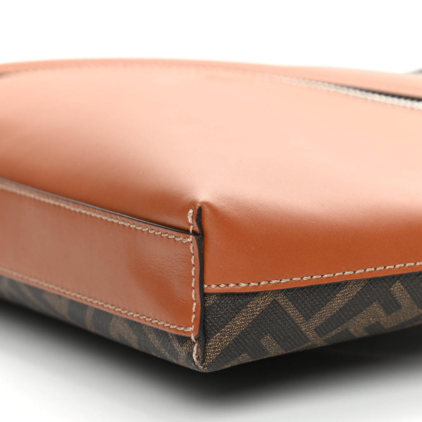 Glazed Fabric Vitello King FF 1974 Diagonal Medium East West Messenger Tobacco Moro Cuoio