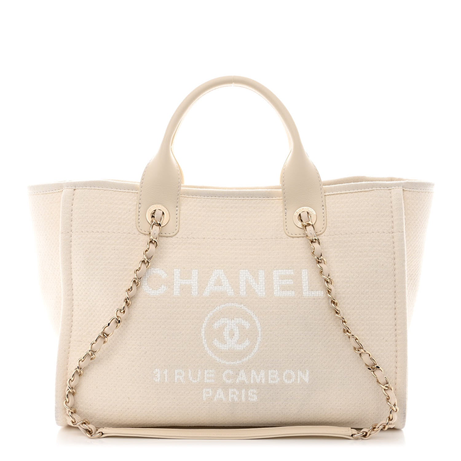 Chanel Mixed Fibers Small Deauville Tote White 3 of 12