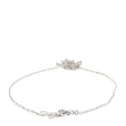 Van Cleef & Arpels 18K White Gold Diamond Mini Lotus Openwork Bracelet 3 of 6