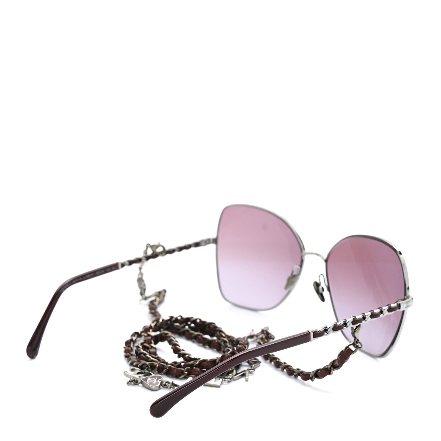 Chanel Metal Square Frame Chain Sunglasses 4274-Q Purple 4 of 7