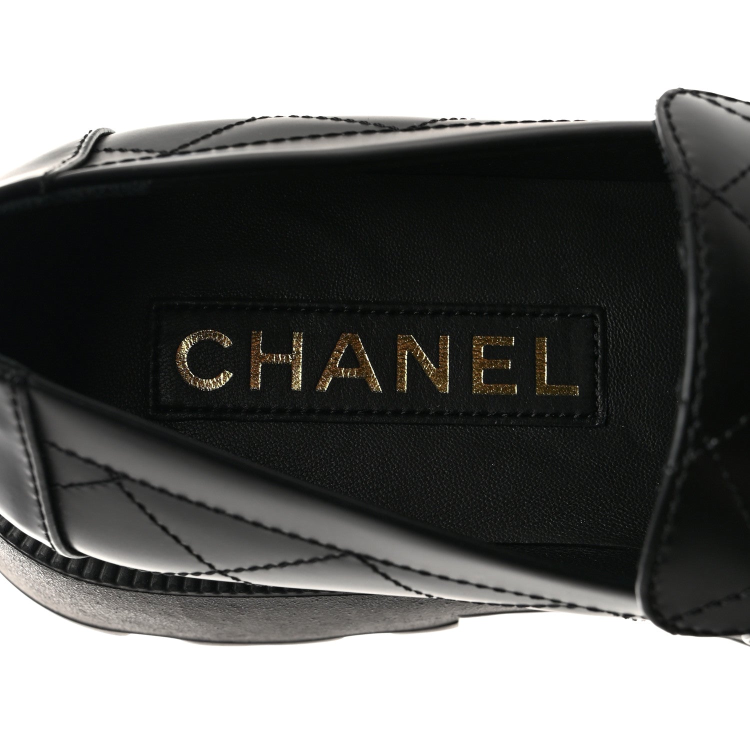 Chanel Calfskin Stitched CC Loafers 40.5 Black 7 of 9