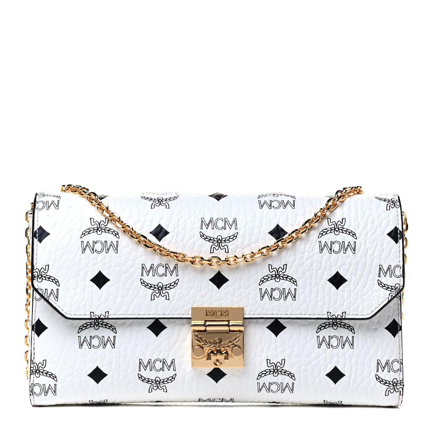 MCM Visetos Small Millie Crossbody Bag White 1 of 4