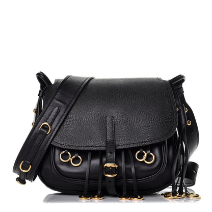 Prada Saffiano Cuir Calf Corsaire Bag Black 1 of 8