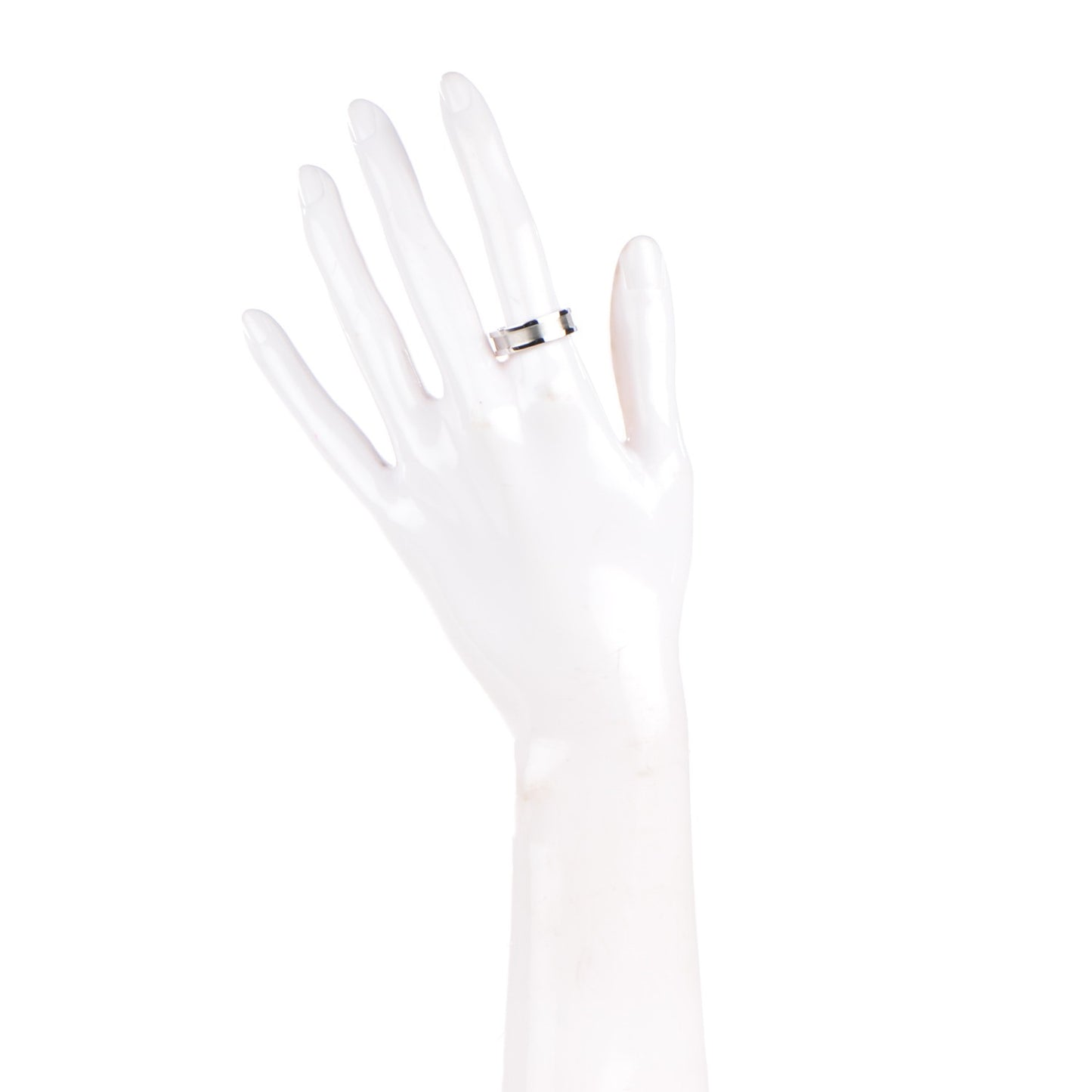 18K White Gold 7mm C De Ring 57 8