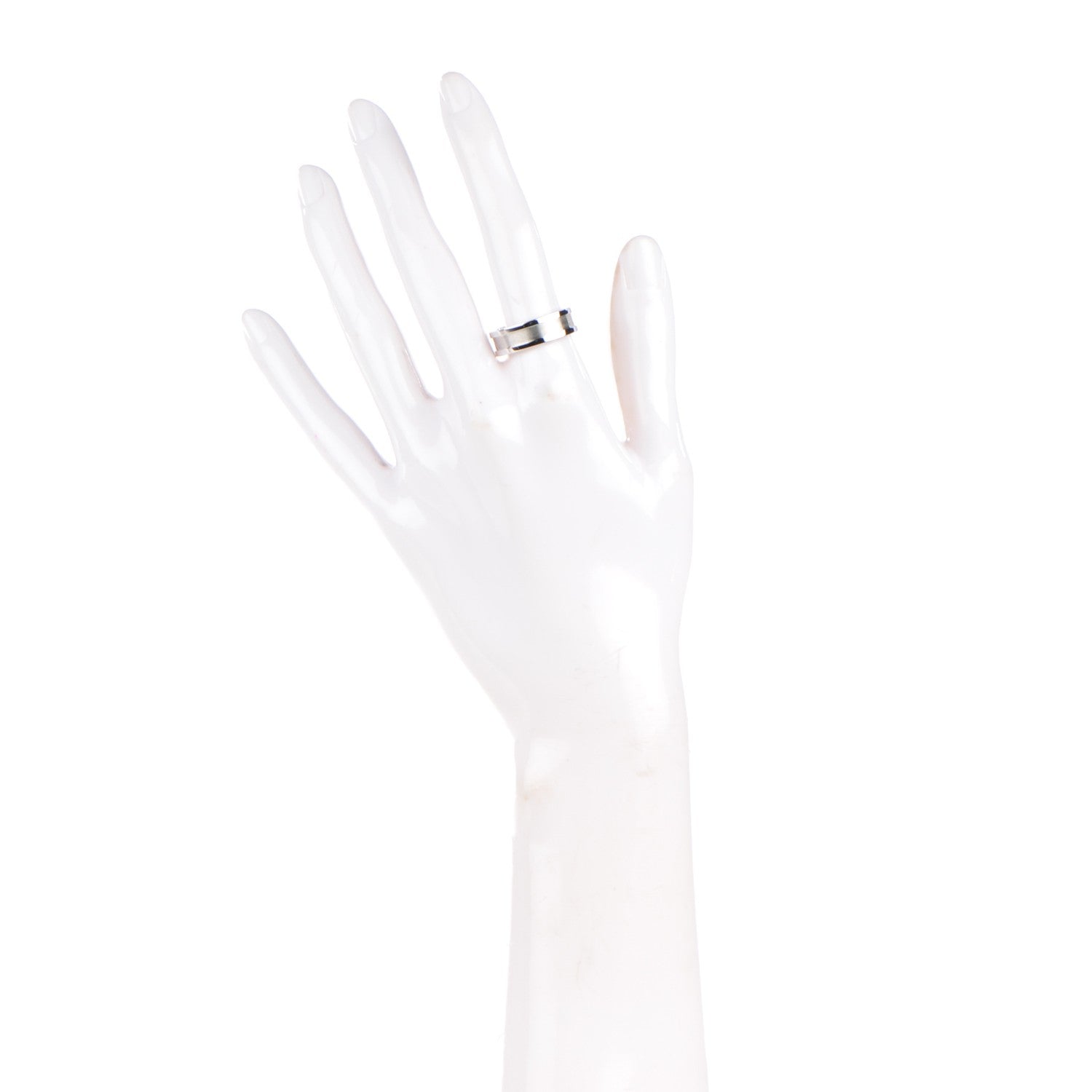 Cartier 18K White Gold 7mm C De Ring 57 8 2 of 7