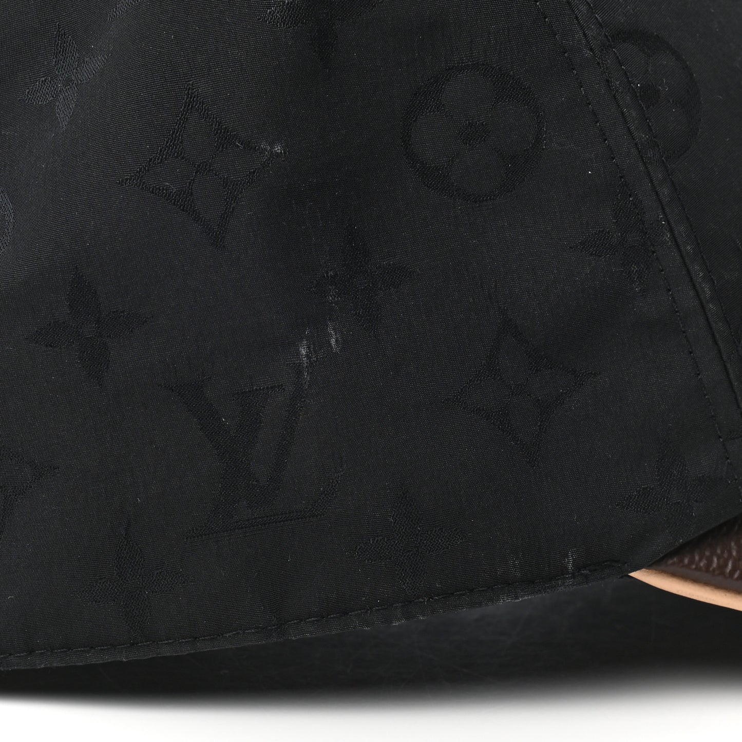 Polyester Silk Monogram LV Get Ready Cap L Black