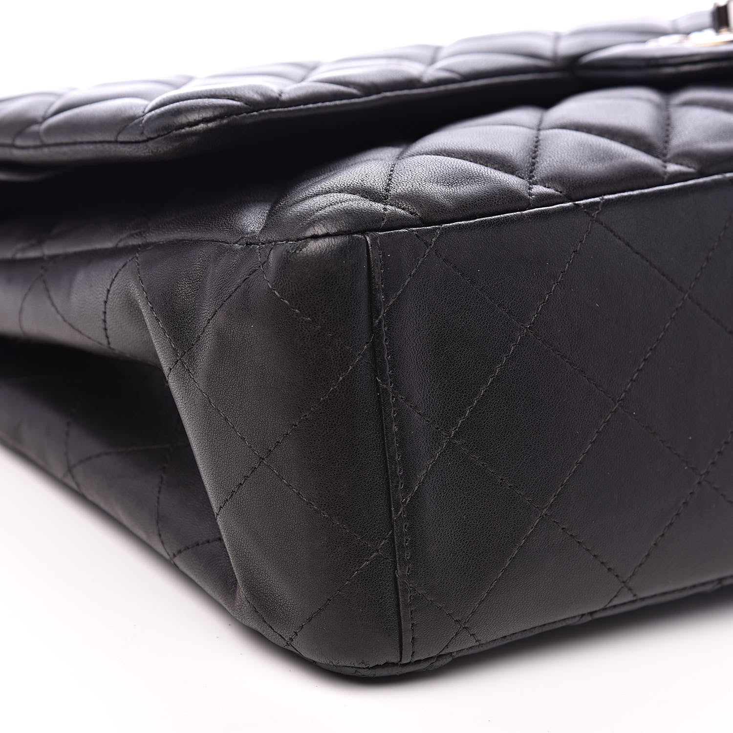 Chanel Lambskin Quilted Maxi Double Flap Black 8 of 22
