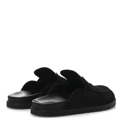 Hermes Suede Calfskin Go Mules 38.5 Black 5 of 11