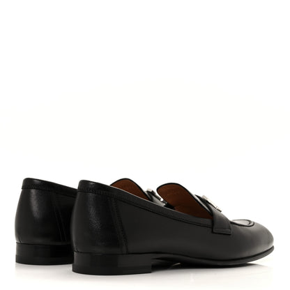 Hermes Goatskin Womens Paris Loafers 36.5 Black 4 of 9