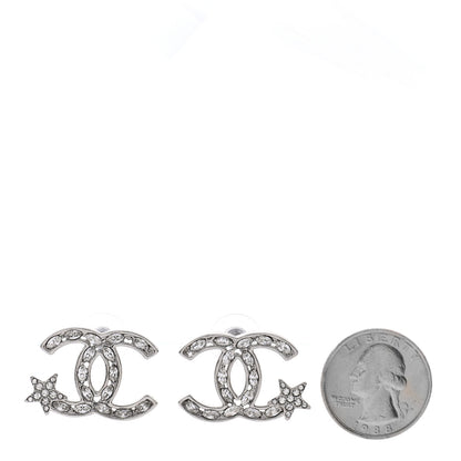 Chanel Crystal CC Starfall Earrings Silver 2 of 4