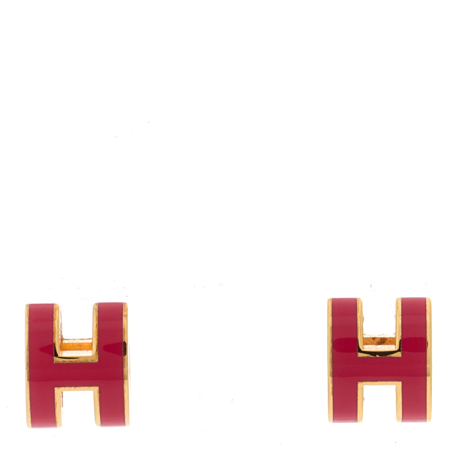Gold Lacquered Mini Pop H Earrings Rose Extreme