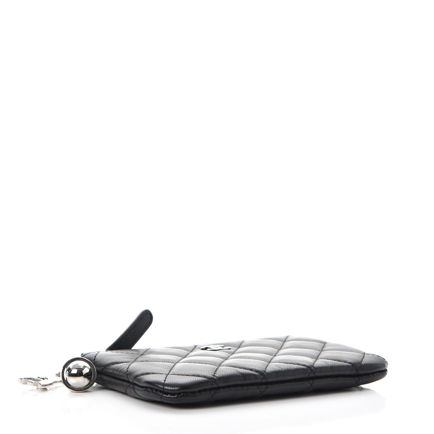Chanel Lambskin Quilted Small Ground Control Cosmetic Case Black 4 of 7