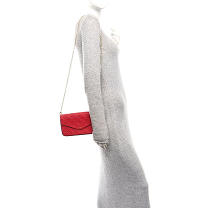 Louis Vuitton Empreinte Pochette Felicie Chain Wallet Scarlet 2 of 11