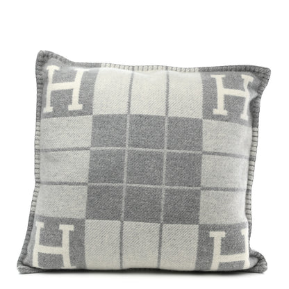 Hermes Wool Cashmere Avalon III Pillow PM Ecru Gris Clair 1 of 3