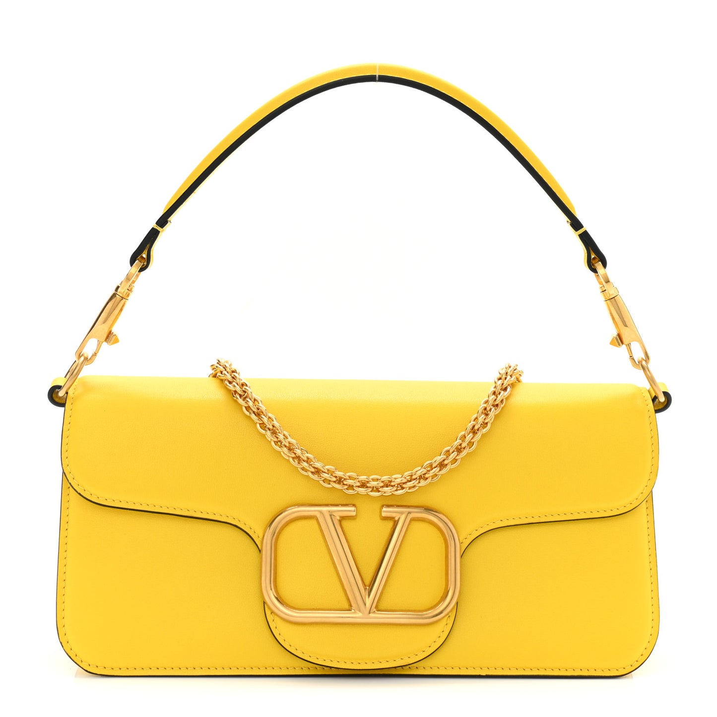 Calfskin Vlogo Loco Shoulder Bag Bright Lemon