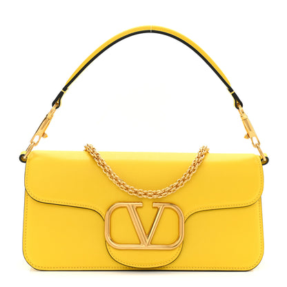 Valentino Garavani Calfskin Vlogo Loco Shoulder Bag Bright Lemon 1 of 14