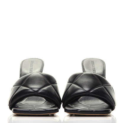 Bottega Veneta Nappa Quilted Rubber Lido Mule Sandals 38 Black 2 of 8