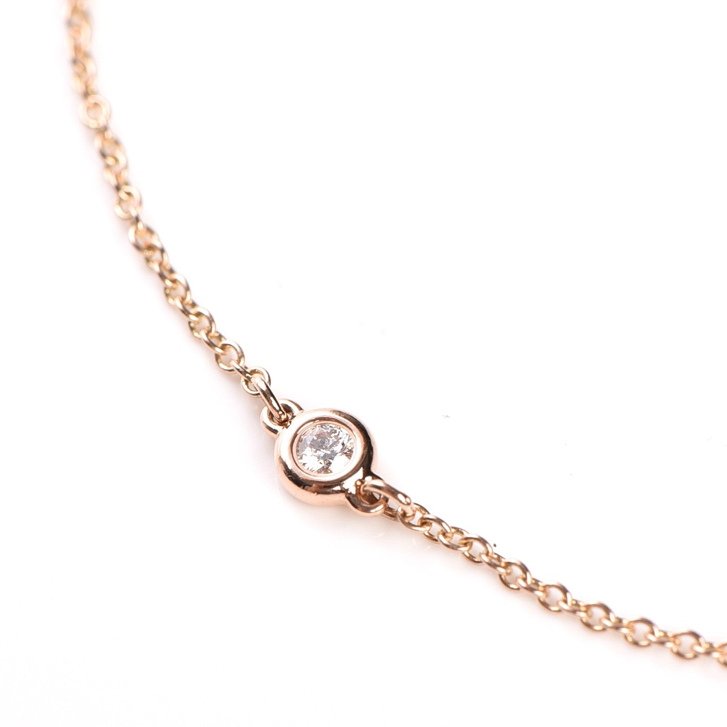Tiffany 18K Rose Gold Diamond .09ctw Elsa Peretti Diamonds by the Yard Bracelet 4 of 12