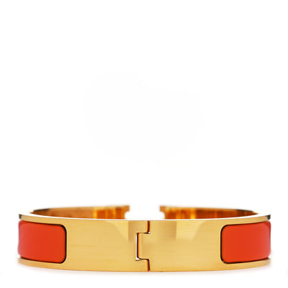 Hermes Enamel Narrow Clic Clac H Bracelet PM Orange 2 of 4