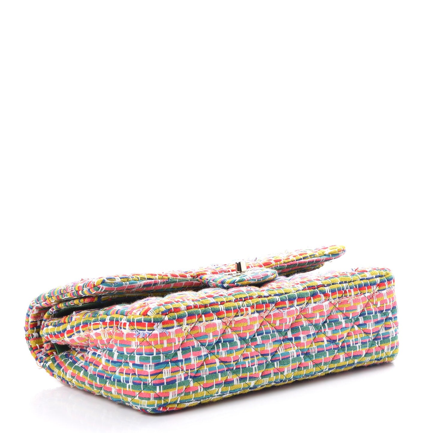 Tweed Quilted Medium Double Flap Multicolor