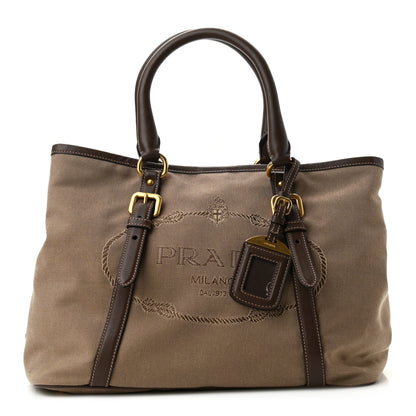 Prada Jacquard Logo Tote Corda Bruciato 1 of 11