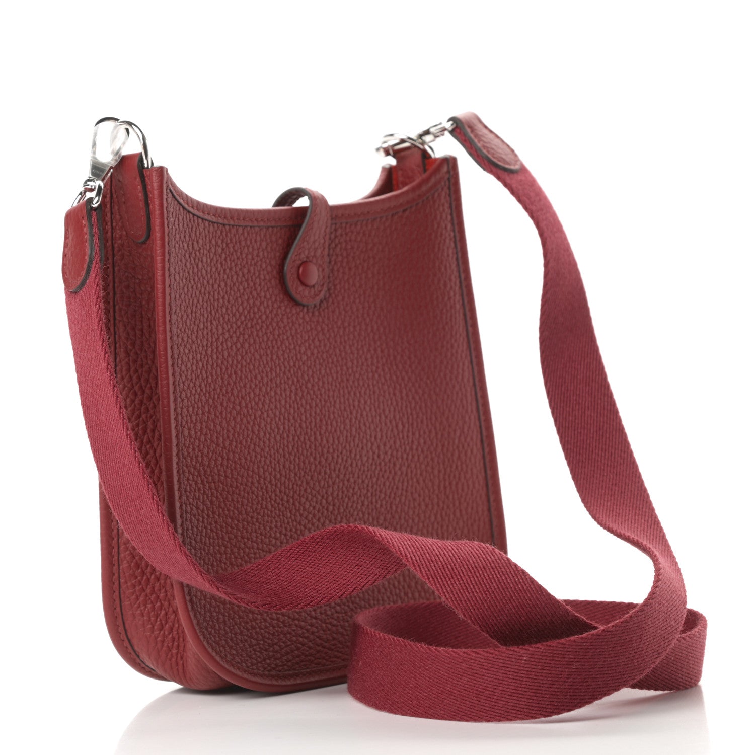 Hermes Taurillon Clemence Evelyne TPM Rouge Grenat 3 of 11