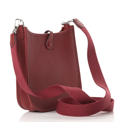 Hermes Taurillon Clemence Evelyne TPM Rouge Grenat 3 of 11
