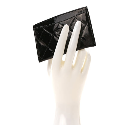 Chanel Patent Calfskin Quilted Card Holder So Black 2 of 7