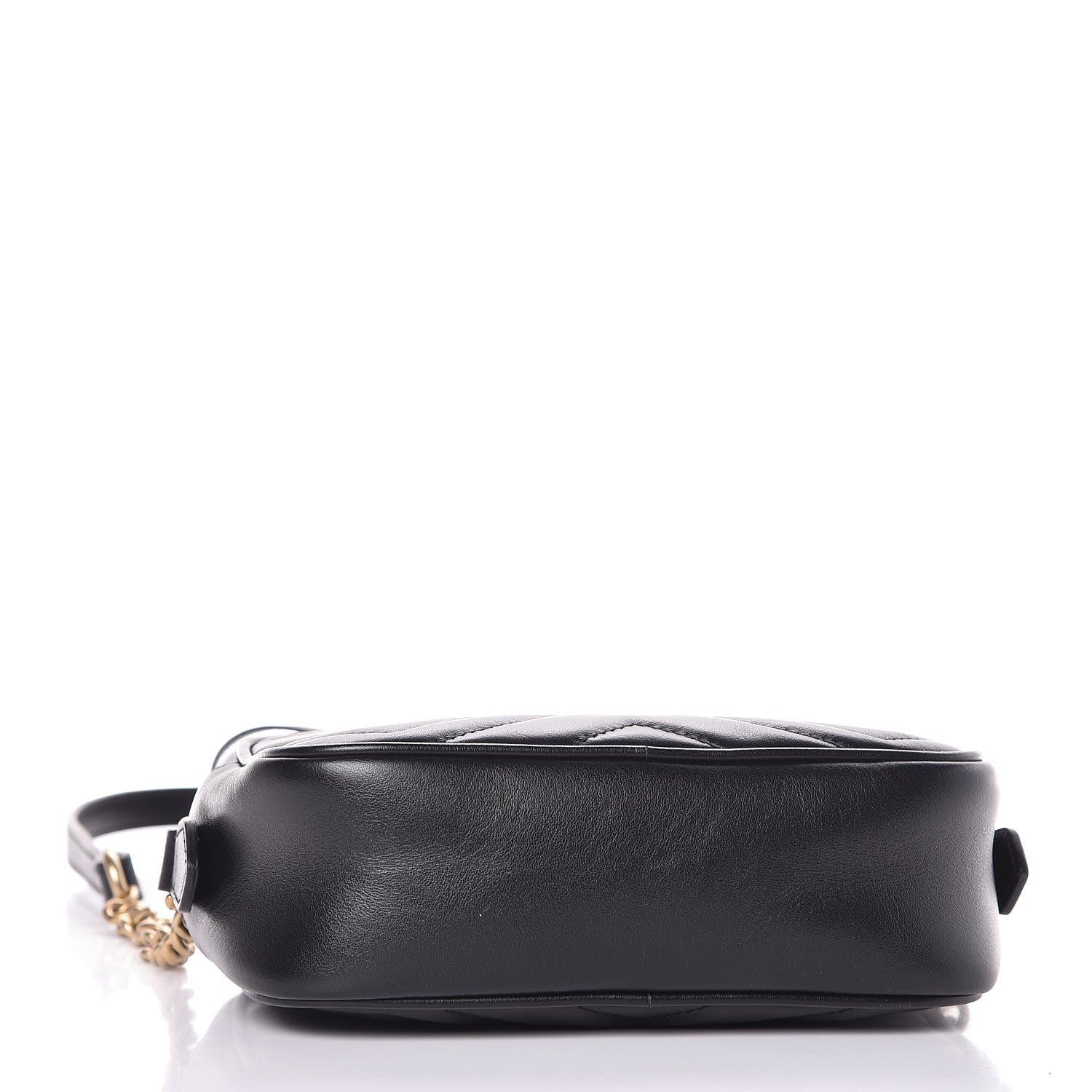 Gucci Calfskin Matelasse Mini GG Marmont Chain Shoulder Bag Black 4 of 10