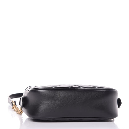 Gucci Calfskin Matelasse Mini GG Marmont Chain Shoulder Bag Black 4 of 10