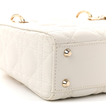 Christian Dior Lambskin Cannage Mini Lady Dior Latte 9 of 10